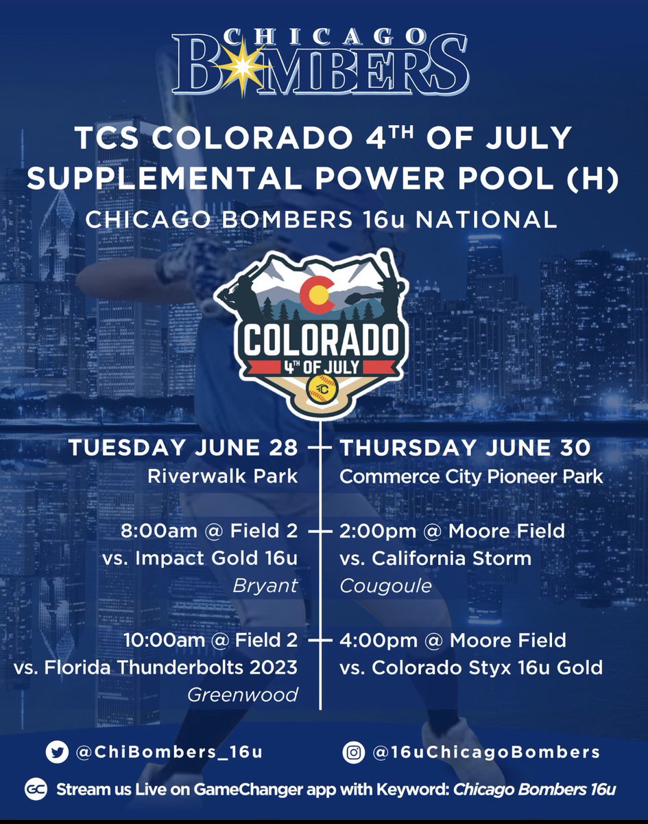 Ready for some softball 🥎 Catch me in Colorado pool games 👇🏾 @ChiBombers_16u @NDcoachGumpf <a href="/UMCoachHutch/">Carol Hutchins</a> <a href="/ShoMcDonald/">Sharonda McDonald</a> <a href="/CoachDeOliveira/">☘️Irish Coach Boo!☘️</a>