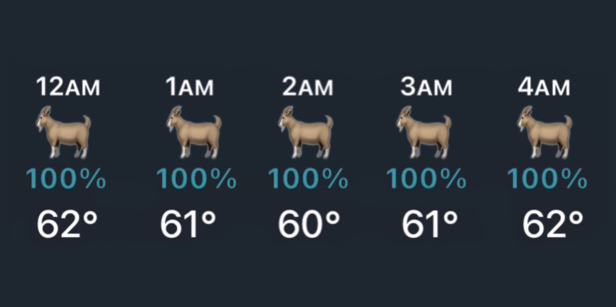 BreezyRelated's tweet photo. Tonight’s hourly forecast. ☁️

#Breezy #ChrisBrown https://t.co/AMpnF4Uy2C
