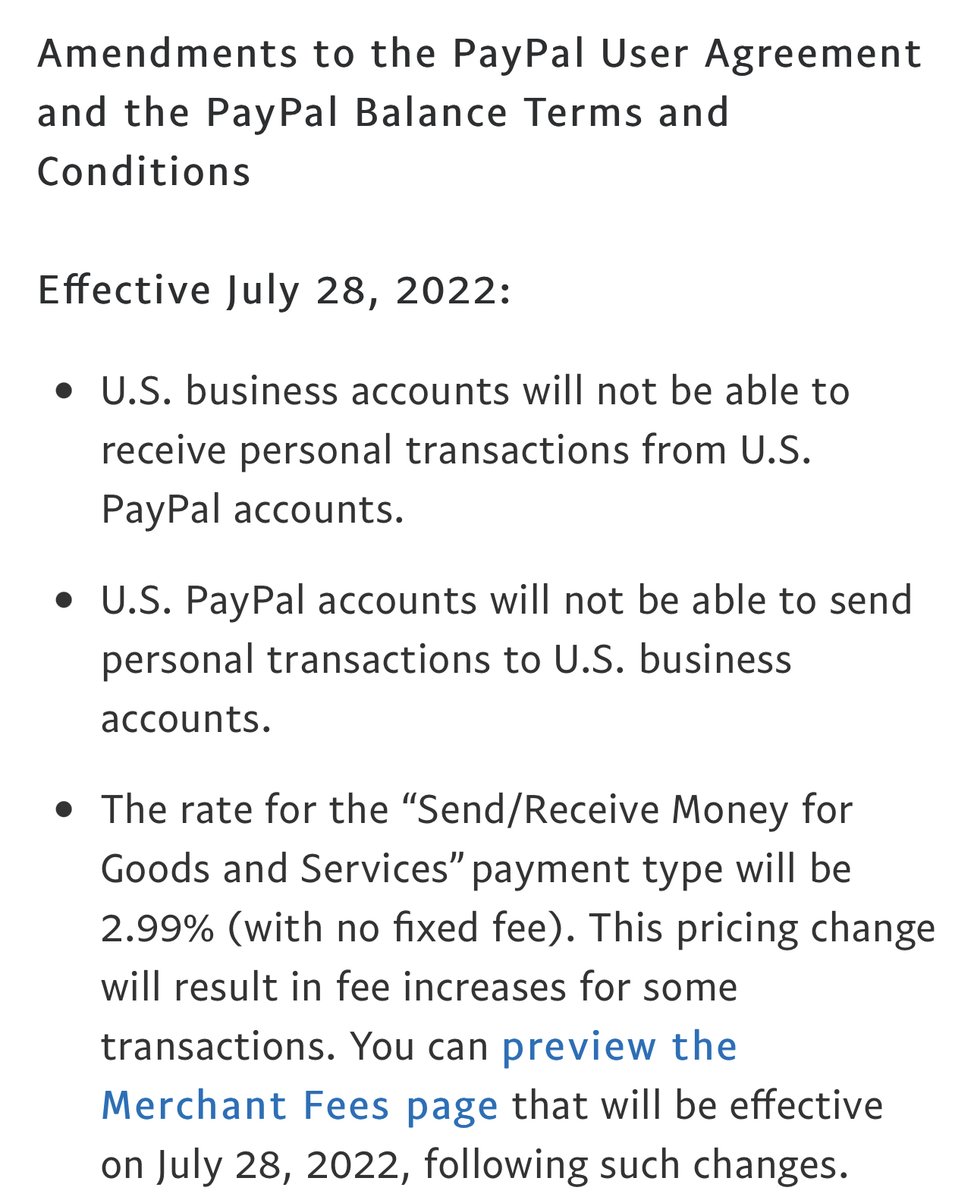TheSiteSupply's tweet photo. Breaking: New PayPal policy updates effective July 28th, 2022 👇 https://t.co/w32gHLn8fF