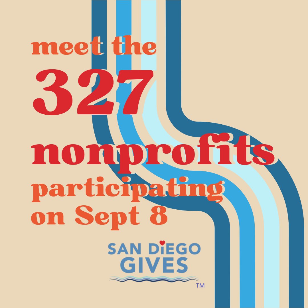 SanDiegoGives's tweet photo. Wow! 327 local nonprofit organizations will participate in #sandiegogives2022. The number of participants is a 173% increase over last year! Read our latest post: https://t.co/p80a5N3Fiq
#sandiegogives
#givelocal
#thisisSD 
#LoveThemAllFund https://t.co/4Rg2v71wxH