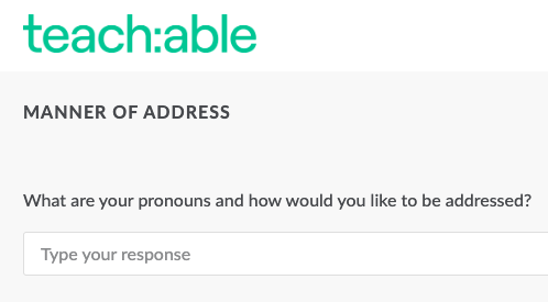 Aritro6's tweet photo. Finally! A company asking for pronouns on the application. I have respect a new for @teachable. I shouldn't have been pleasantly surprised in the first place but it is still nice to see.

I have been applying to jobs all month now and not one has done this. Companies, DO BETTER! https://t.co/YhW4gDJ9Cw