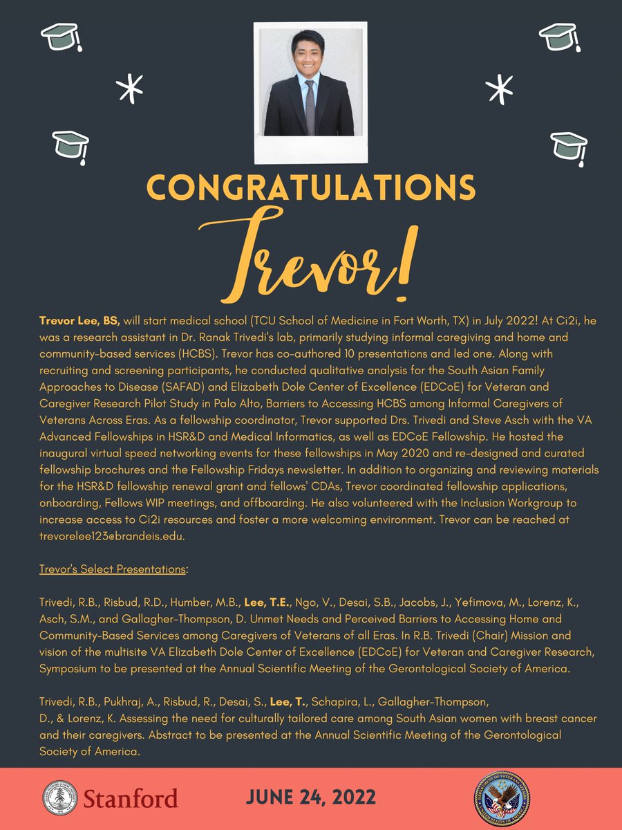 Congrats and good luck, @trevor_lee2026! <a href="/Ci2iVA/">Innovate2Implement</a> @RanakTrivedi <a href="/vahsrd/">VA HSR</a> <a href="/VAPaloAlto/">VA Palo Alto HCS</a> @TCUMedSchool