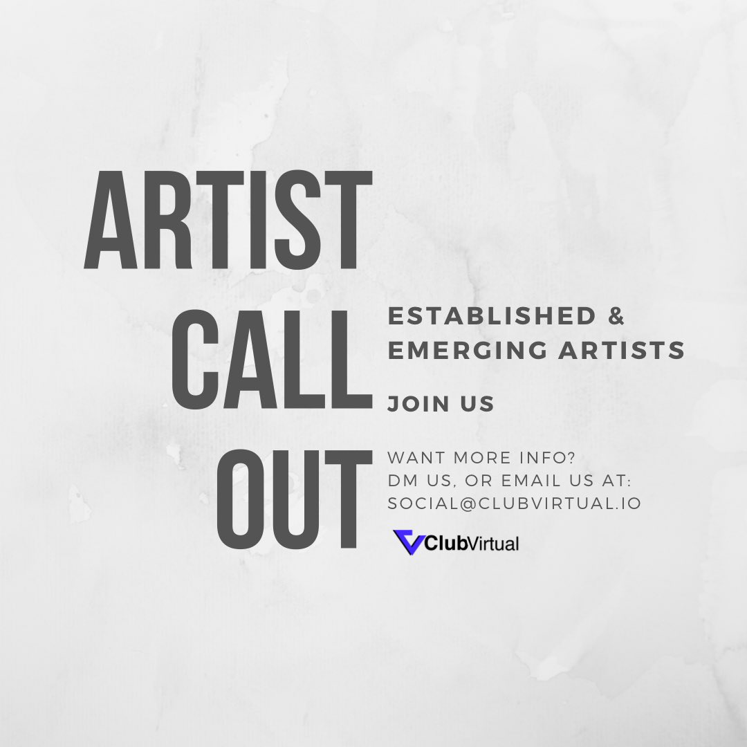 clubvirtual_io's tweet photo. GM artists, we’re waiting for you.
#digitalart #NFTCommunity #NFTartist #aussieart #artistcallout https://t.co/w9Ep1toNDj