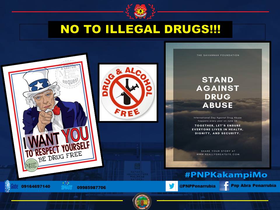 PNPPenarrubia's tweet photo. Respect yourself, BE DRUG FREE!!!!
#TeamPNP
#PNPKakampiMo
#ToServeandProtect https://t.co/41Ll9n0Q7f