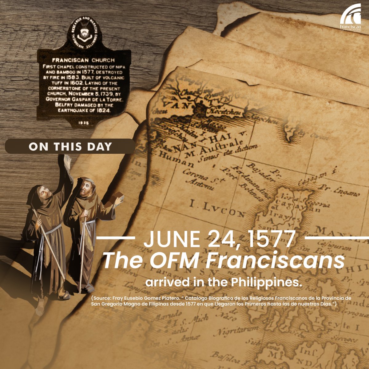 ofmphil's tweet photo. franciscans philippines #OnThisDay in 1577, The OFM (Order of Friars Minor) #Franciscans arrived in the Philippines.
The Alcantarinian friars or the Discalced Franciscan friars formed by San Pedro de Alcántara, were one of the pioneering missionaries in the Philippines. https://t.co/EMXucPmQZ3