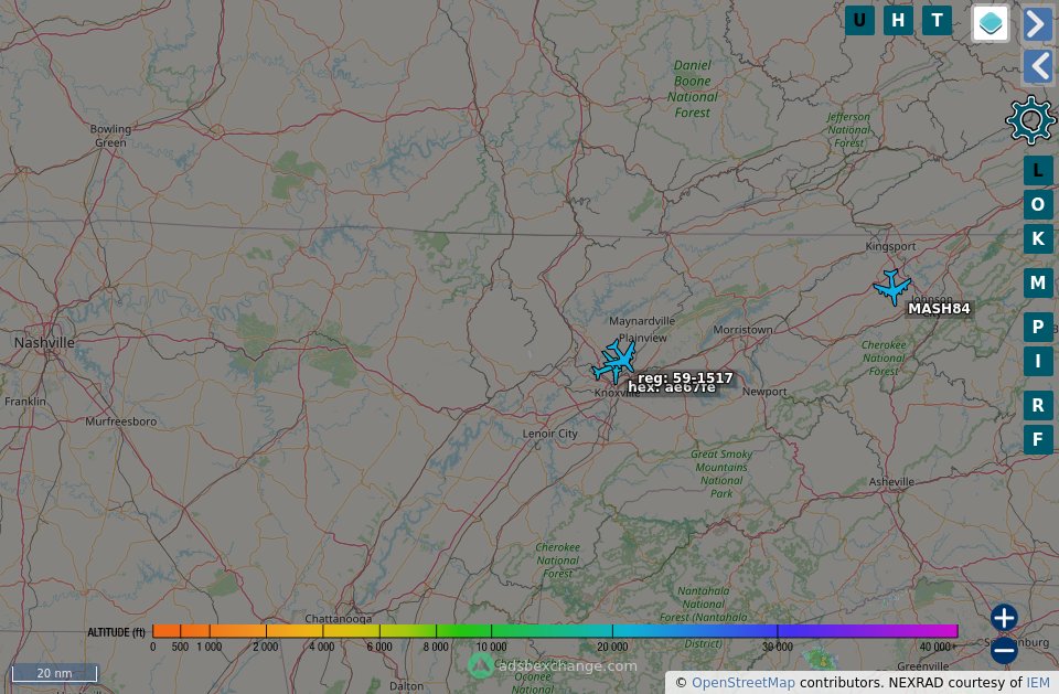 TheIntelFrog's tweet photo. Some more AAR action over Knoxville, TN on AR-216.
P-8A Poseidon #AE67FE is pulling up to KC-135 #AE049C as 59-1517. https://t.co/AcWdFP2xh6