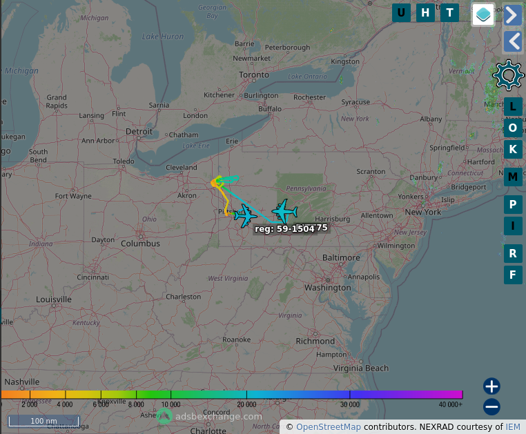 TheIntelFrog's tweet photo. And another night AAR flight is over western PA.
C-17A Globemaster III #AE07EB as PITT75 is setting up to pull in behind KC-135 #AE0501 as 59-1504.
Another example that disproves #MonkeyWerx's assertion that tankers indicate fighters. https://t.co/maCmbD34RN