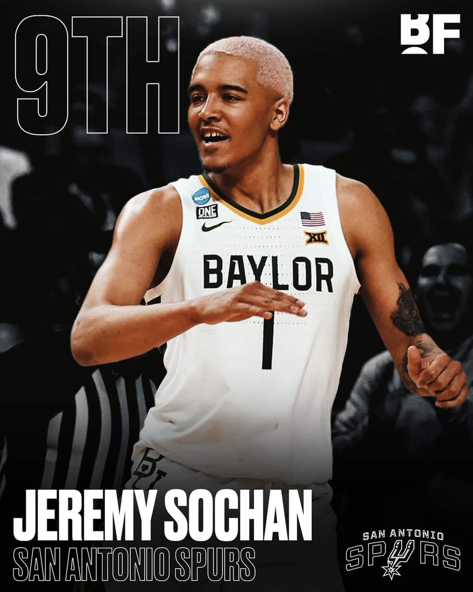 Z 9 wyborem w tegorocznym Drafcie San Antonio Spurs wybierają:

— Jeremy Sochan ❤️🇵🇱
#NBApl #NBA75 #NBADraft