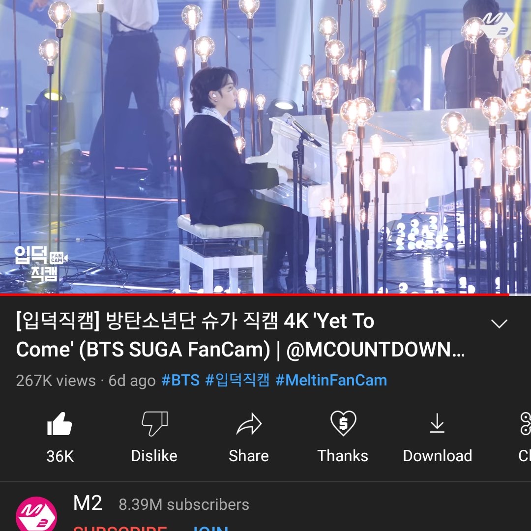 StreamForAgustD's tweet photo. Watch "[입덕직캠] 방탄소년단 슈가 직캠 4K 'Yet To Come' (BTS SUGA FanCam) | @MCOUNTDOWN_2022.6.16" on YouTube 🔗https://t.co/faNivchwQZ 

#StreamingForSUGA
방탄소년단 슈가 #슈가 
#SUGA BTSSUGA
#AgustD シュガ @BTS_twt https://t.co/cLDw6lhCwm