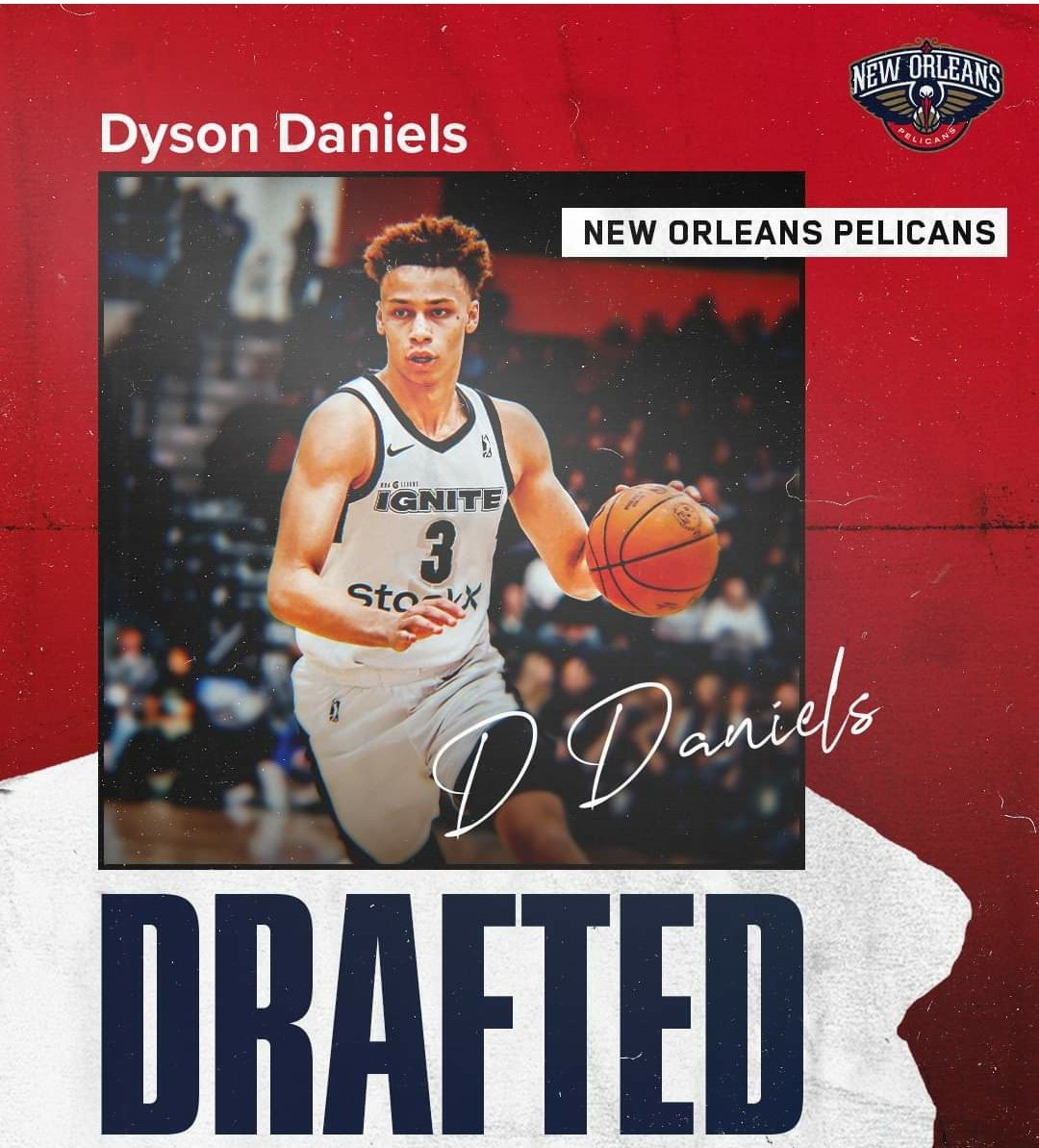 Congrats <a href="/DysonDaniels/">Dyson daniels</a>, the hard work starts now. You've earned this and then some.
I haven't really followed a team since MJ's Bulls but the Pelicans are where it's at from today.