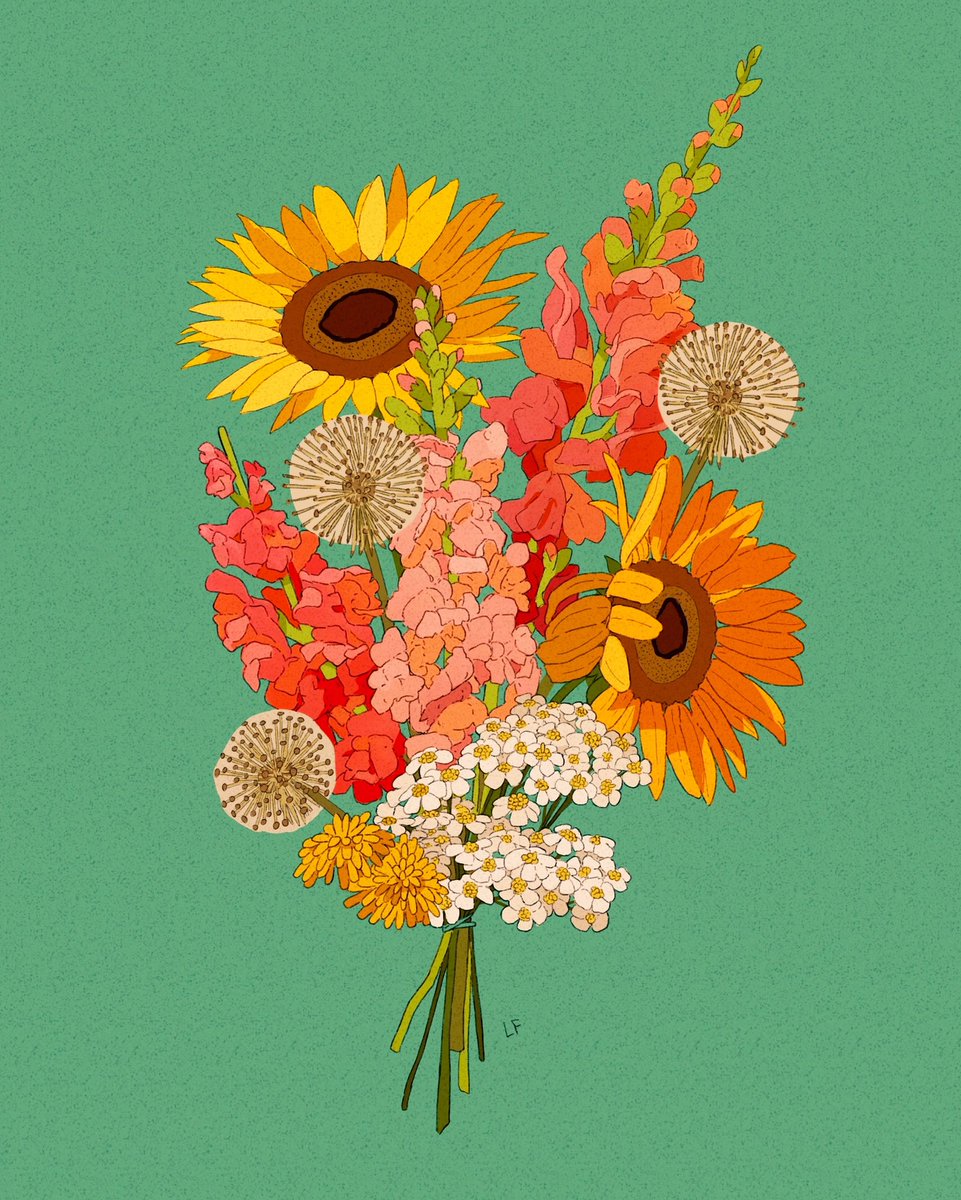 「Snapdragon, sunflower, dandelion, and ya」|Libbyのイラスト
