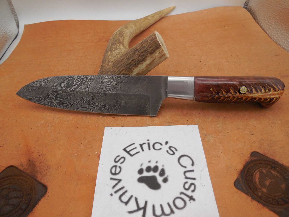 Ericsknives's tweet photo. Excited to share the latest addition to my #etsy shop: Damascus Santoku Chef and Camping Knife Pinecone Resin handle and Mosaic pin https://t.co/6b0q0IPJJf #wood #chefknife #cooking #knife #knives #camping #customknife #carvingknife #chefknives https://t.co/FHtm0snCMg