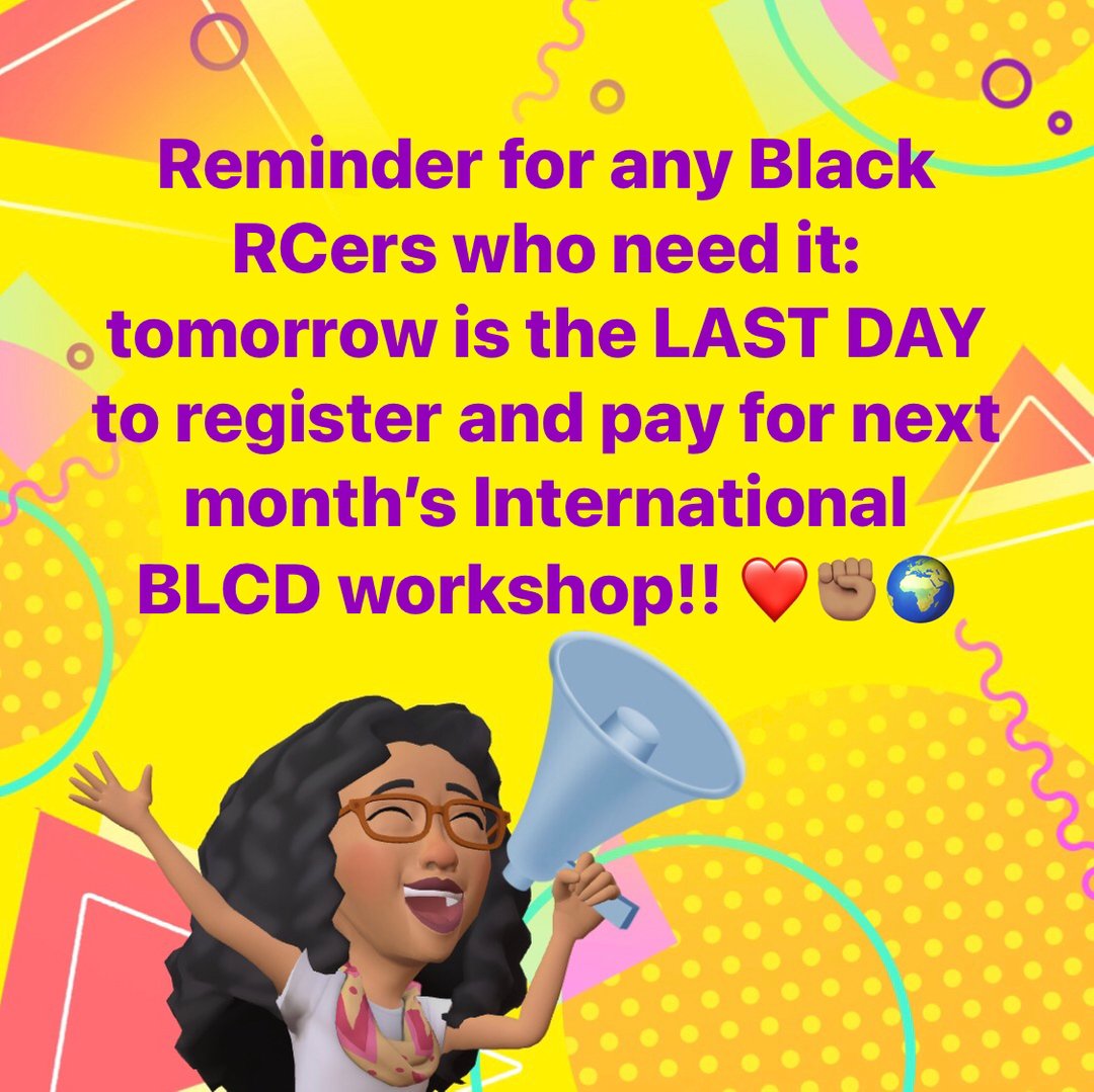 Black Liberation &amp; Community Development workshop is next month. Such a loving, BRAVE, &amp; evolving Black healing space. Register ASAP beloved Black &amp; beautiful co-counselors! ✊🏽 

#blackliberation #blackjoy #collectivetrauma  #blacklivesmatter #blm #emergentstrategy #liberati