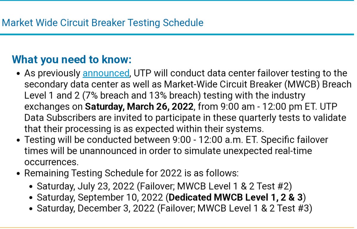 Xx_WiReD_xX's tweet photo. I am really curious to see how #MemeStocks react to the next (#MWCB) Market Wide Circuit Breaker Test on July 23rd.
Last year's Market Wide Circuit Breaker Test was a banger 🤷♂️ It could be nothing as well.
..and why did Gassy blame the Fed for causing the May-June runup? https://t.co/U3YfEWxmfI