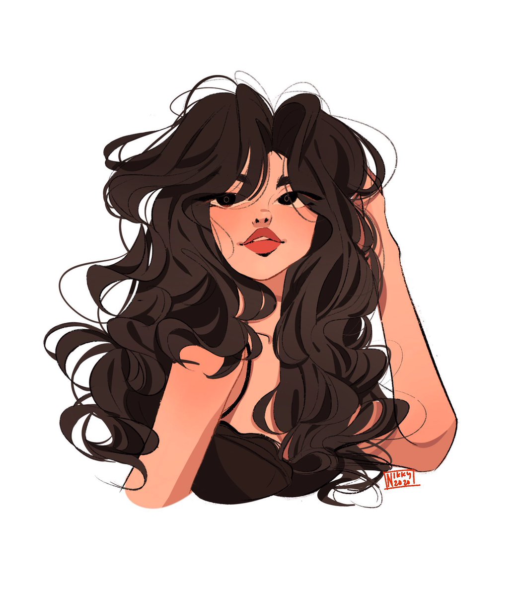 1girl solo long hair white background black eyes simple background black hair  illustration images