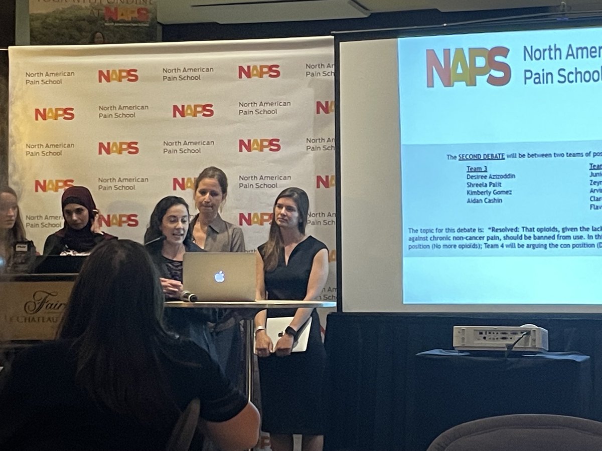 Debating ⁦<a href="/NAPainSchool/">North American Pain School</a>⁩ - should we ban opioids, should we eliminate use of rodents in pain research? - napsters have spoken and the answer is NO! ⁦<a href="/Dr_Shreela/">Shreela Palit, PhD</a>⁩ ⁦<a href="/AidanCashin/">Aidan Cashin</a>⁩ ⁦<a href="/JunieCarriere/">Junie Carrière, PhD</a>⁩ ⁦<a href="/zeynabalshelh/">Zeynab Alshelh</a>⁩ ⁦<a href="/claredstar/">Clare Diester</a>⁩