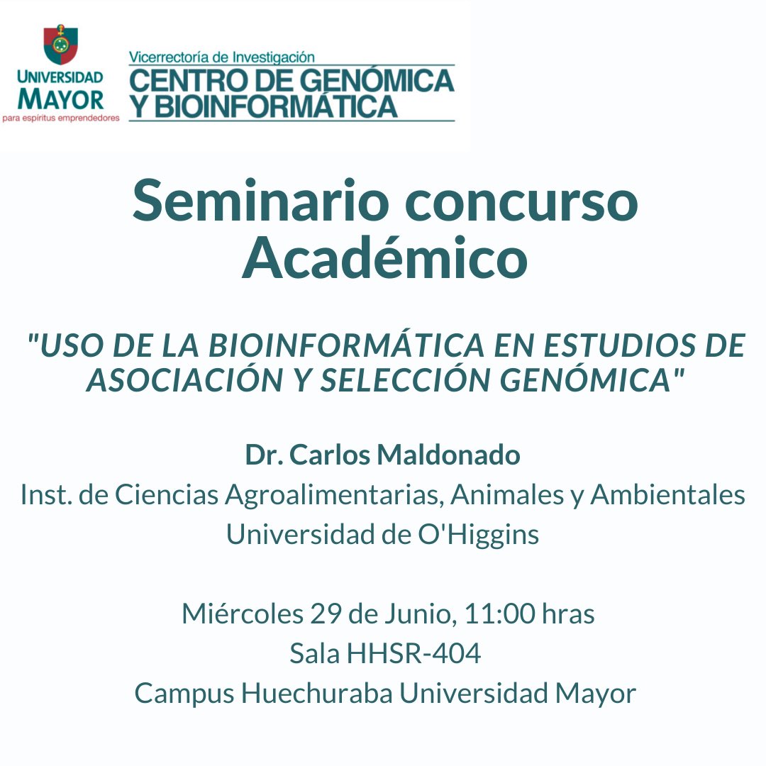 Seminario concurso académico, Miércoles 29 de Junio, 11 hras, sala HHSR-404, Edificio de Ciencias, Campus Huechuraba UMayor