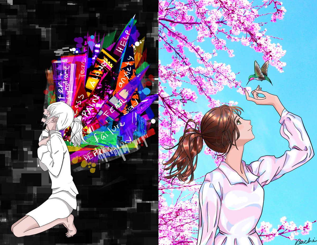 AlixBache's tweet photo. GN Fam! busy today between learning things and working on another piece,TX for a great day or art shared, leaving this one here:"Kind to Myself" @foundation #NFTs #NFTCommunity #NFTartists #nftarti̇st #NFTanime #AnimeNFT #Mentalhealth #WomeninNFTs #nftarttokyo #NFTJPN #NFTArts https://t.co/otQWkbAmVg