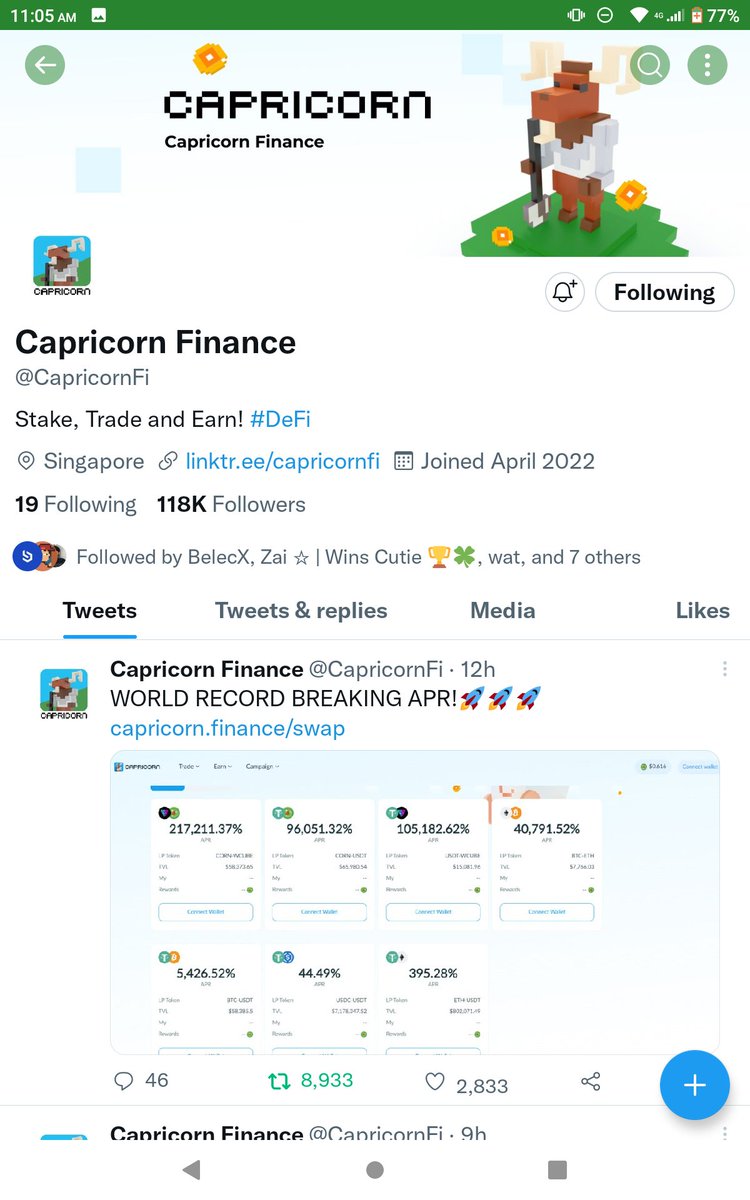 androgynous_x's tweet photo. @ladyincrypto @CapricornFi It's all ready https://t.co/w7J2DpCU2x