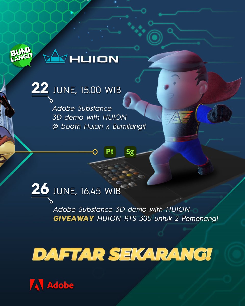 BumilangitID's tweet photo. Kangen ngga nih ketemu di acara offline? Kita ketemuan, yuk!
Ada Bumilangit x HUION di @indocomtech!
Sampai jumpa di Indocomtech, Jakarta Convention Center, tanggal 22 sampai 26 Juni 2022!
.
#bumilangit #event #bumilangitxhuion #indocomtech #huion https://t.co/IEXcDtrhkK