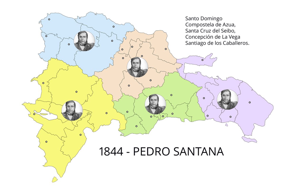 Provincias dominicanas 1844-2001
1844 - PEDRO SANTANA (5 provincias)
<a href="/luisabinader/">Luis Abinader</a> <a href="/DiputadosRD/">Cámara de Diputados de la República Dominicana</a> <a href="/SenadoRD/">Senado de la República Dominicana</a> <a href="/ONERD_/">Oficina Nacional de Estadística</a>