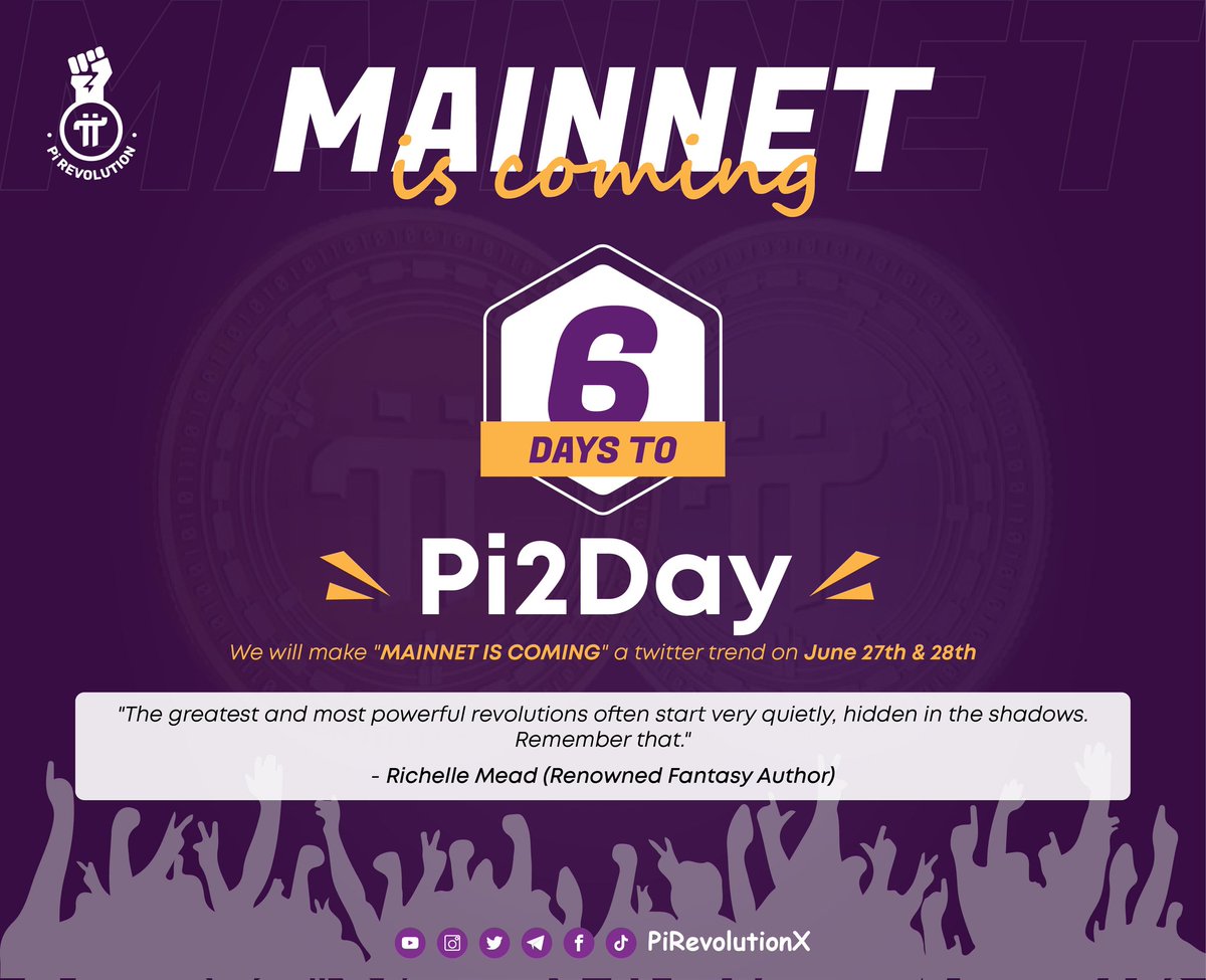 MAINNET IS COMING. Prepare the revolution.

Pi Group ➡️ t.me/PiRevolutionX #PiNetwork