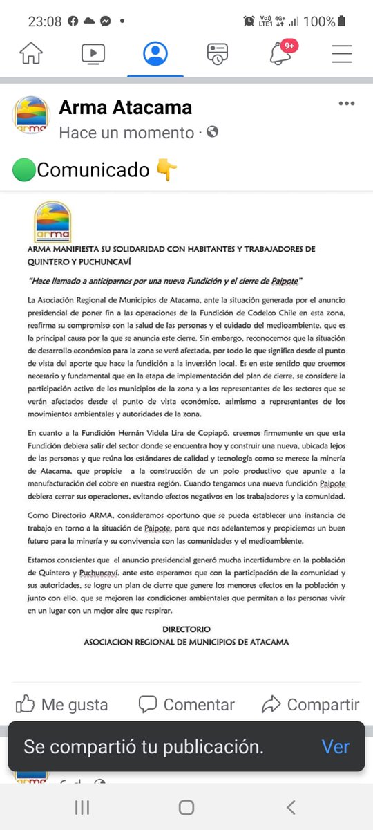 Comunicado anuncio presidencial