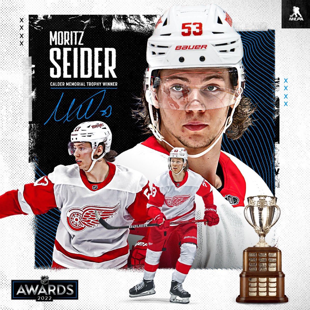 ptcomicscards's tweet photo. @DetroitRedWings Wings Defenseman Moritz Seider wins the Calder Memorial Trophy for @NHL Rookie of the Year! Find his Young Guns Rookie Card, now available in packs of 2021/22 @UpperDeckHockey Series 2 at Prime Time Comics &amp; Cards! #Calder #LGRW  #UpperDeckHockey #CollectTheBest https://t.co/lUAMscRs3n