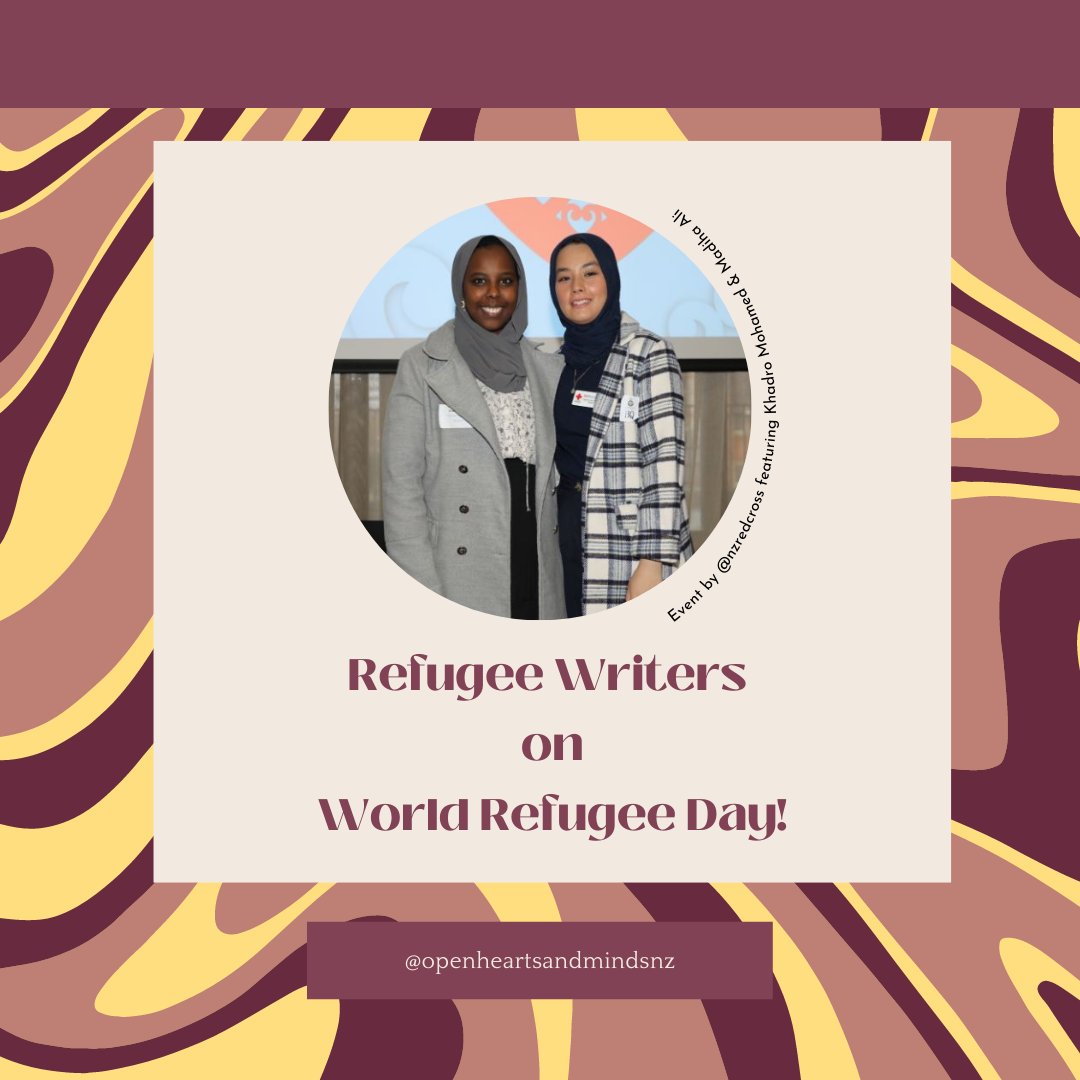 OHM_NZ's tweet photo. Sharing a big congratulations to Khadro, Madiha and Diana for their wonderful work in representing refugee voices on World Refugee Day! 💜 Showing that refugees are more than a statistic, their stories represent new beginnings, creativity and love. https://t.co/hf5PqcSxhz