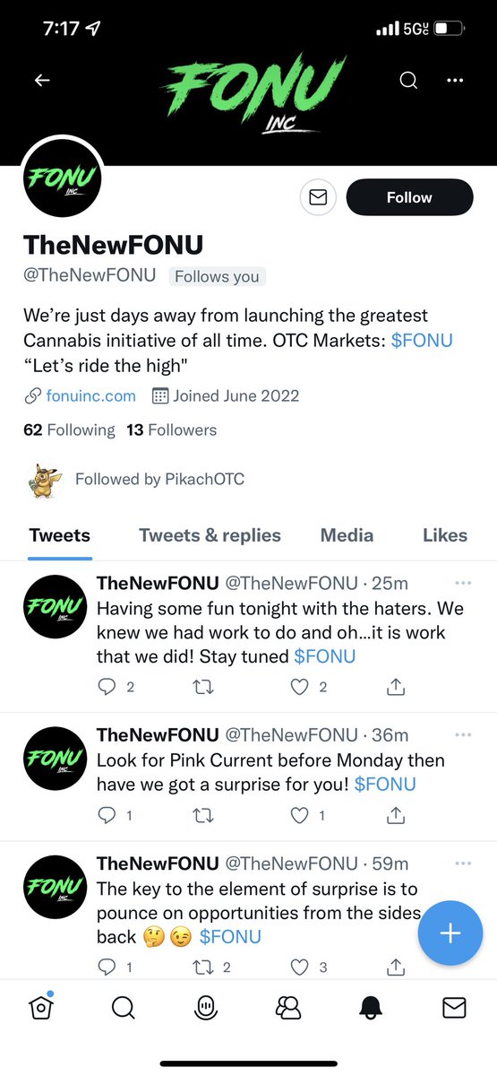 $FONU new twitter???