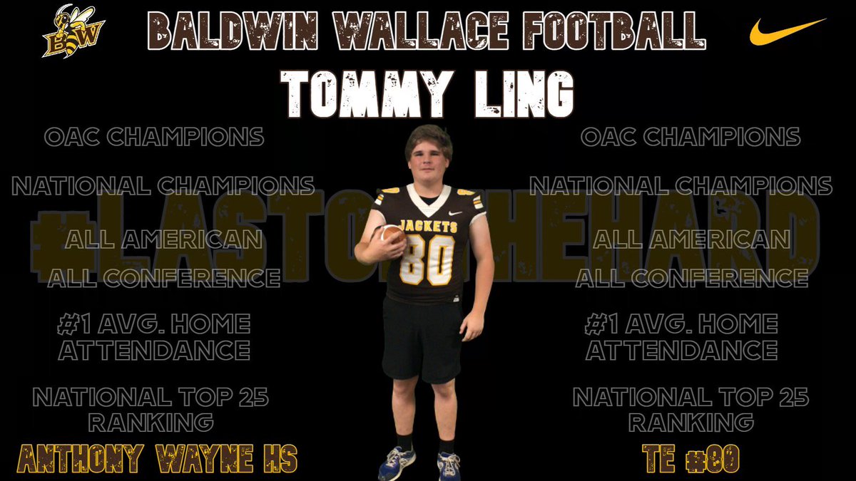 Tommy_Ling12's tweet photo. Excited to announce I’ve received an offer to play football at Baldwin Wallace University. @AWHSFootball @CoachHilvert @CoachCully_BWYJ https://t.co/Y9qobEExYq