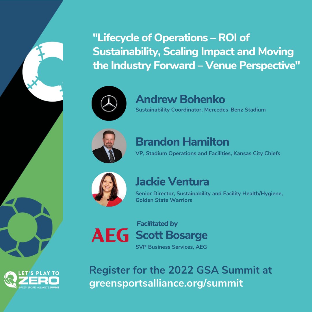 sportsalliance's tweet image. Day ONE at the #GSAsummit22 ✅ Exploring how #sustainability is a growing priority, what those ROI's are, and how sports is scaling impact beyond the venues.

@MBStadium @Chiefs @warriors @aegpresents 

#LetsPlaytoZero