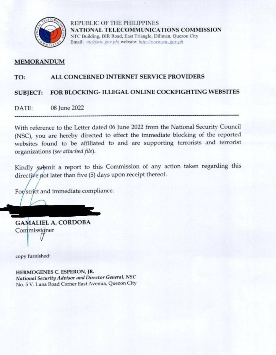 [A Thread] Why are the powers that be so afraid of our truth-telling? 

Bulatlat is surprised and enraged upon learning that the NTC issued a memorandum to all internet service providers dated June 8 directing the immediate blocking of our website, along with 26 others.