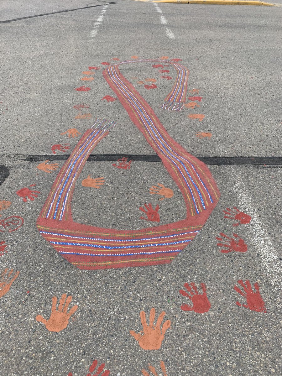 In High Prairie today, I was lucky to be able to participate the unveiling of the MMIP and Residential School Survivors crosswalk. Thx to <a href="/zatkoj2/">Jennifer Zatko</a> for making it all happen! #NationalIndigenousPeoplesDay