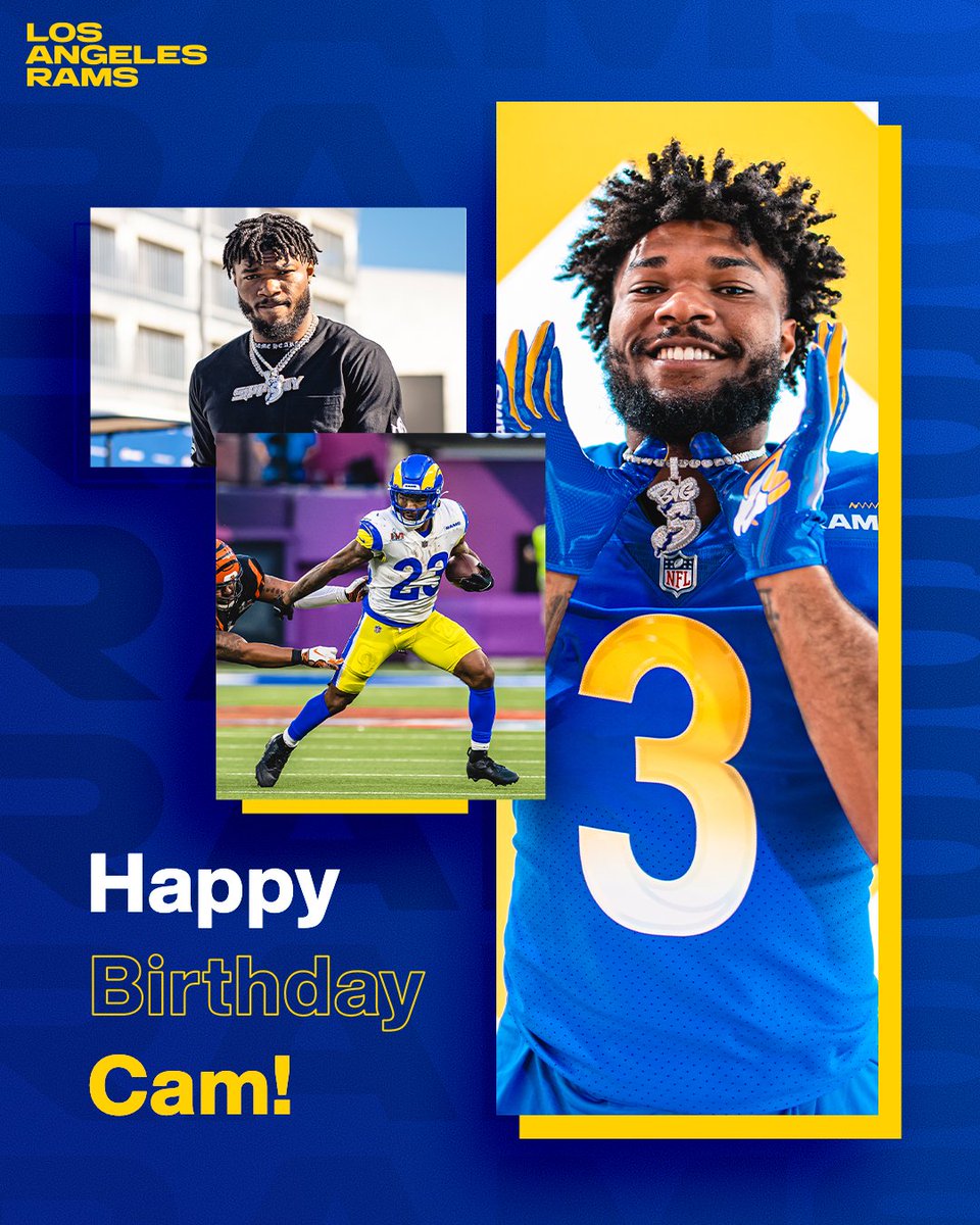 RamsNFL's tweet photo. RT to wish @thereal_cam3 a happy birthday!! 🥳 https://t.co/v1yRpGYRQ1