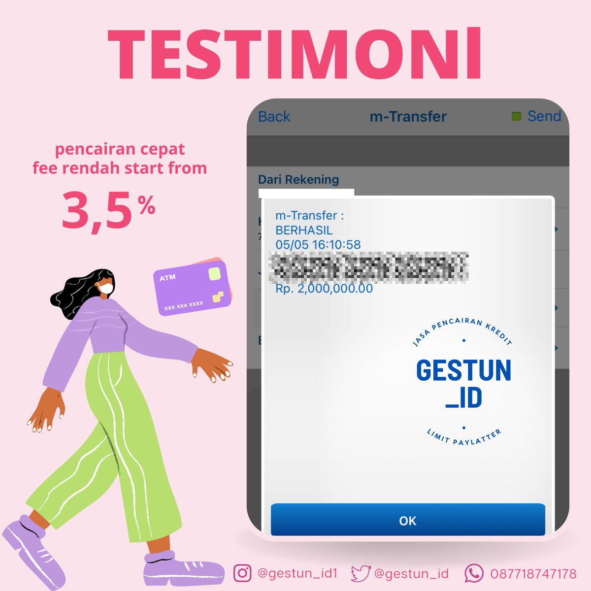 gestun_id's tweet photo. Testimoni by @gestun_id 
 
yuk yang mau cairin limit paylatter/ kreditnya bisa tap link dibawah ya 😊
https://t.co/YVxpUPiW49

#zonauang️ #paylatter #kredit #gestun #zonaBU #zonaba #zonauang #paidpromote #gestunsemarang #gestunjakarta #gestunkilat #gestunspaylatter https://t.co/pIJ3mdlL5o