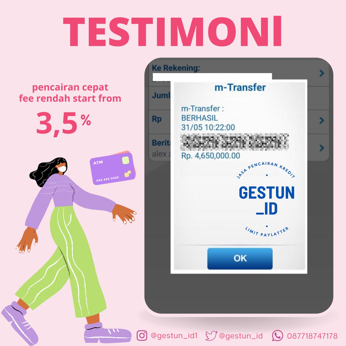 gestun_id's tweet photo. Testimoni by @gestun_id 💸
 
yuk yang mau cairin limit paylatter/ kreditnya bisa tap link dibawah ya 😊
https://t.co/YVxpUPiW49

#zonauang️ #paylatter #kredit #gestun #zonaBU #zonaba #zonauang #paidpromote #gestunsemarang #gestunjakarta #gestunkilat #gestunspaylatter https://t.co/Mg0AeodsOP