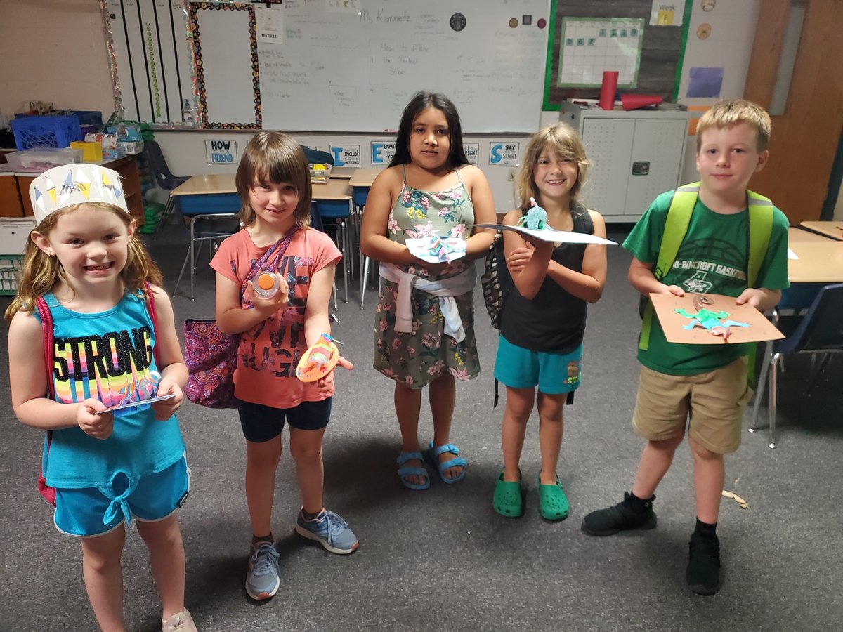 AlmondBancroft's tweet photo. The afternoon session Cooking and Crafts has been having all sorts of fun over the last two and a half weeks. We've made things like these fruit pizzas and pop up lizards, along with lots of other fun and yummy things. #AlmondBancroftPRIDE https://t.co/7opF1Vli3U