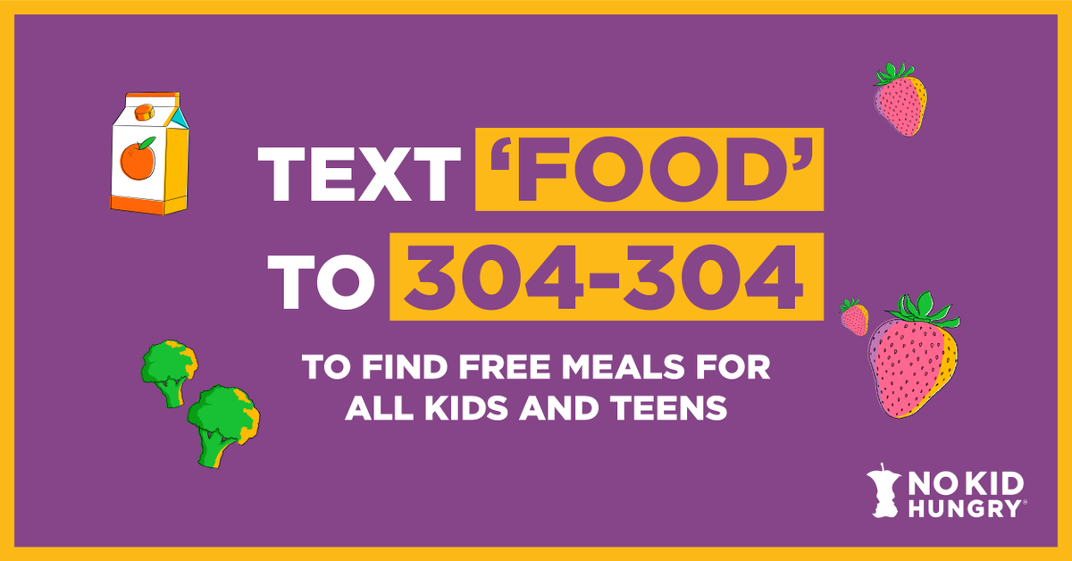 SFUSDSchoolFood's tweet photo. Looking for food for youth this Summer?
🍓🥦🍓🥦🍓🥦

🤳 Text the word "Food" or "Comida" to the number 304-304 to get a list of locations serving meals near you.
Meals are available for youth 18 &amp; younger. https://t.co/CC4iPk2VJB