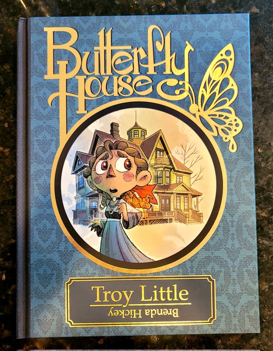 What a beautiful hardcover from @meanwhilestudio @CrazyAry! Such a wonderfully unique idea with the book flipping mid way! (I didn't want to open that beautiful butterfly tissue paper!) I can't wait to read it tonight with my kiddos!! More photos in 2nd tweet. #ButterflyHouse