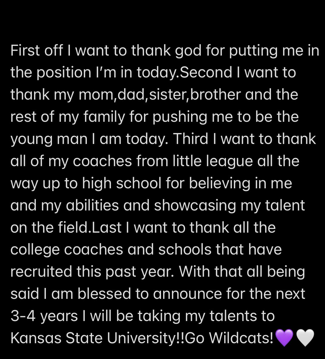 1000% COMMITTED 💜🤍 <a href="/coachstanard/">Steve Stanard</a> <a href="/ChuckLillie/">Chuck Lillie</a> <a href="/CoachKli/">Chris Klieman</a> <a href="/spedbraet/">Taylor Braet</a> <a href="/KStateFB/">K-State Football</a>