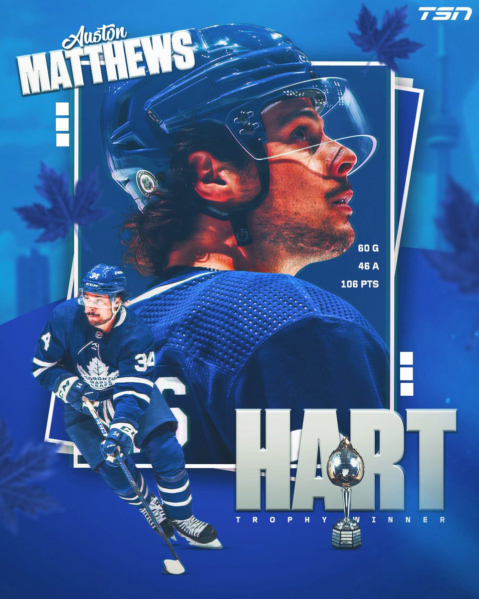 Auston Matthews is your 2021-2022 Hart Trophy Winner🏆