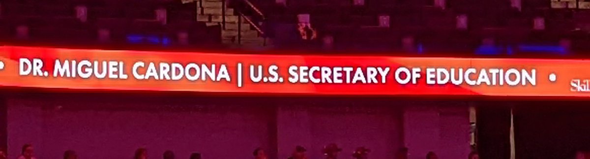 What an awesome opportunity for <a href="/CSSD11/">Colorado Springs Schooll District 11</a> <a href="/DohertySpartans/">Doherty High School</a>  students to get to hear from US Secretary of Education a proud product and supporter of Career and Technology education. <a href="/Flenn/">Lana Flenniken</a>