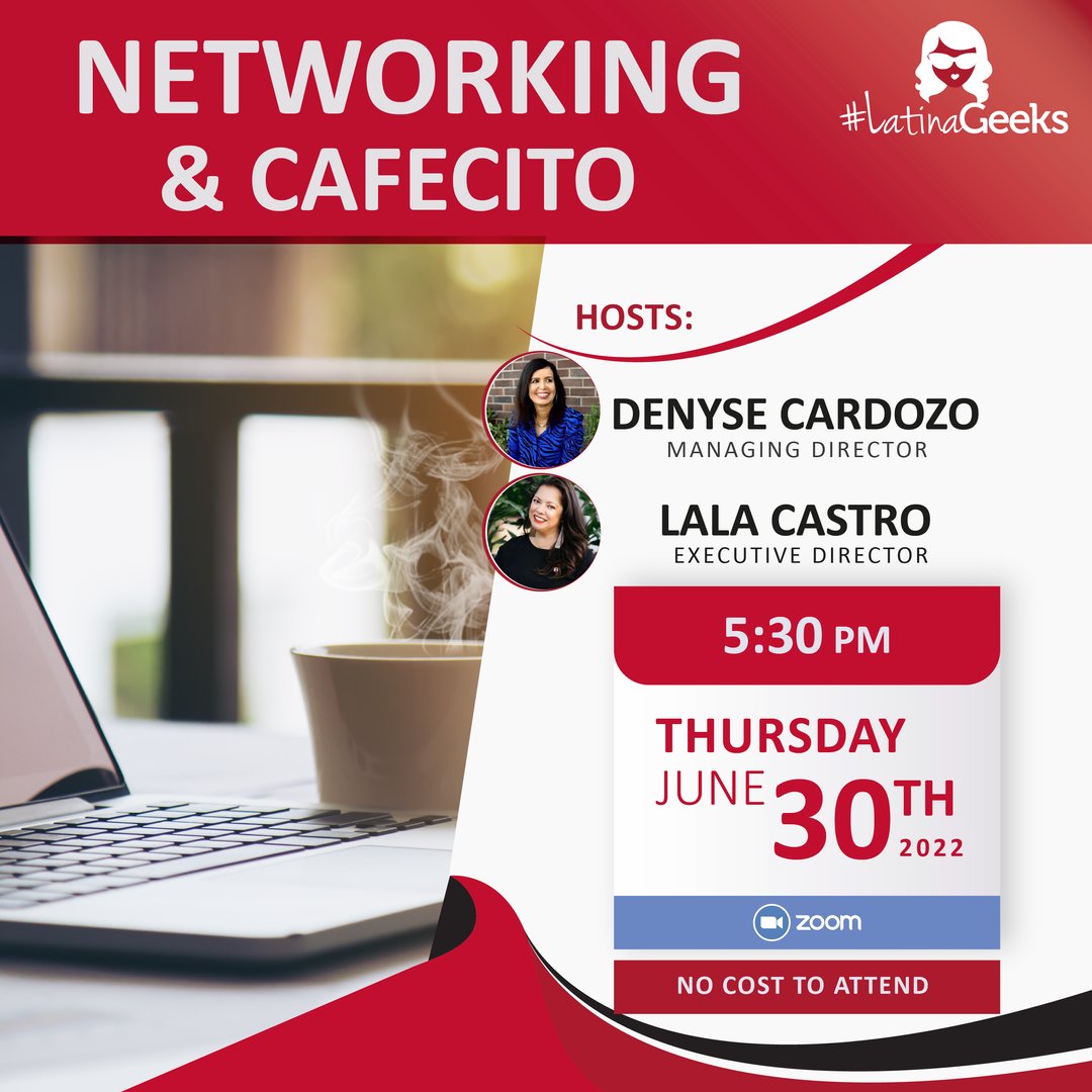 Get to know us over  ☕      

Join us for a sneak peek at the amazing things we are working on, connect with fellow professional Latinas to grow your network and build meaningful connections. Members &amp; non-members welcome! Register today: bit.ly/3NPIpXO