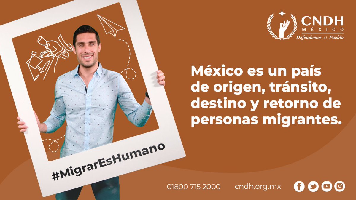 Todas las personas #Migrantes están protegidas por los #DerechosHumanos. Independientemente de su situación legal, debemos acabar con los abusos y maltratos que sufren. Con tu ayuda demostramos que #México es un país de #Derechos. 💪🏾 

#MigrarEsHumano
#DefendemosAlPueblo
