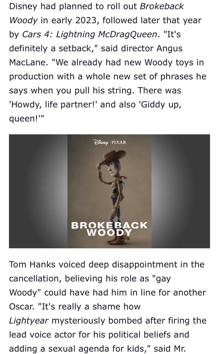 GADTheRose's tweet image. After ‘Lightyear’ Bombs, Disney Quietly Cancels Their Upcoming Movie ‘Brokeback Woody’ #Brokeback Woody only in theaters @AMCTheatres #atAMC DANG man this would have been a banger #NoDoubt would have gotten those 🩳 Seller💩 out of the $AMC &amp;amp; #LMNOP play