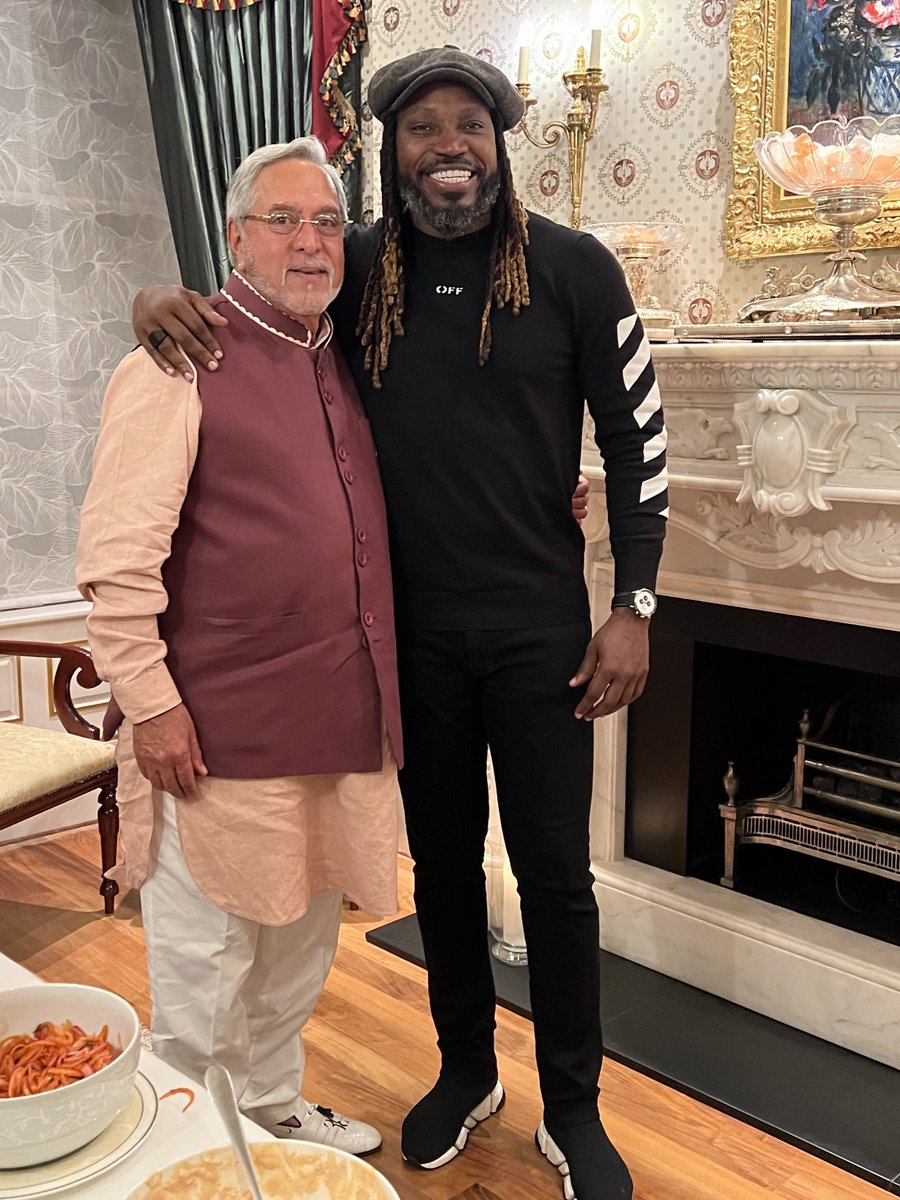Great to catch up with my good friend Christopher Henry Gayle ⁦@henrygayle⁩ , the Universe Boss. Super friendship since I recruited him for RCB. Best acquisition of a player ever.