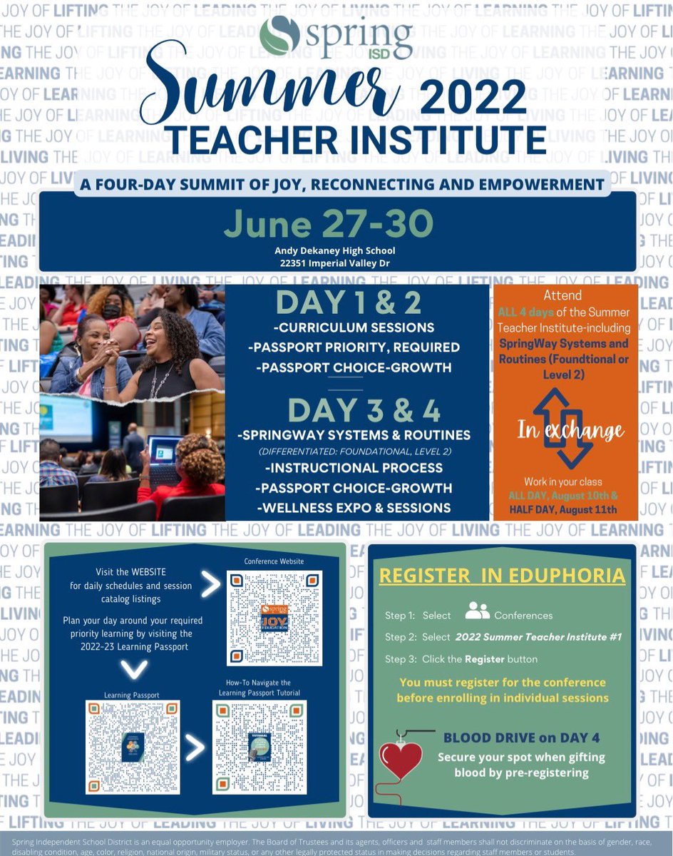 Teachers register now for the Summer Teacher Institute! #wearespring