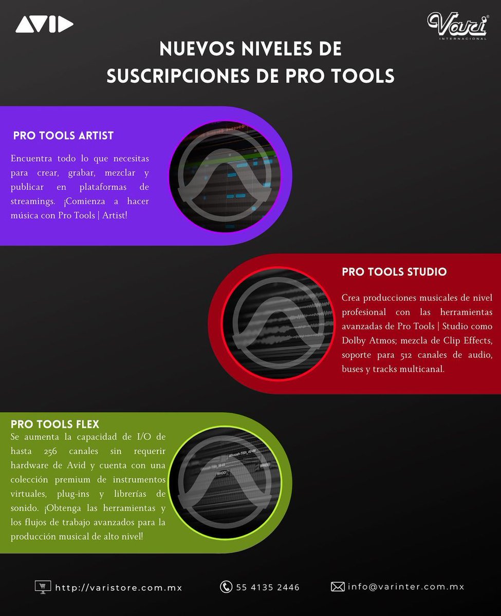 AvidLatAm's tweet image. VARI Internacional te explica nuestros nuevos niveles de suscripción de Pro Tools 💥
📷instagr.am/vari_internaci…

#avid #protools #protoolsstudio #protoolsartist #protoolsflex