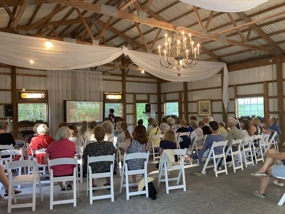 KatieWinslow7's tweet photo. It’s a gorgeous evening for the Fillmore County Extension Master Gardener volunteer “Evening in the Garden!” @marygrasses joined us to speak about native grasses, pollinators that love them, and how to add grasses to our landscapes. #GardenEd #FillmoreCountyMN #Native #Grasses https://t.co/o6EZe4WWiV